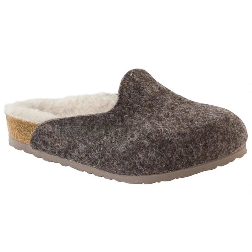 NEW!! Boys Birkenstock Amsterdam Cacao Happy Lamb Beige Clog Size 8N US/26EU